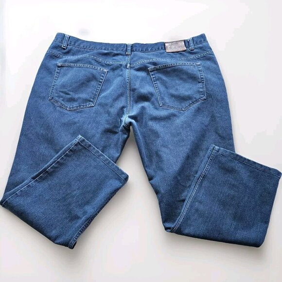 Canali Jeans Men 46x34/28 Indigo Straight Leg Italy Cotton Preppy Designer Boho - Picture 15 of 16